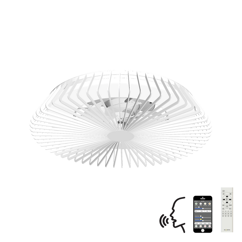 Load image into Gallery viewer, Mantra M7120 Himalaya 70W LED Dimmable Ceiling Light With Built-In 35W DC Reversible Fan, Remote, APP &amp; Alexa/Google Voice Control, 4900lm, White -
