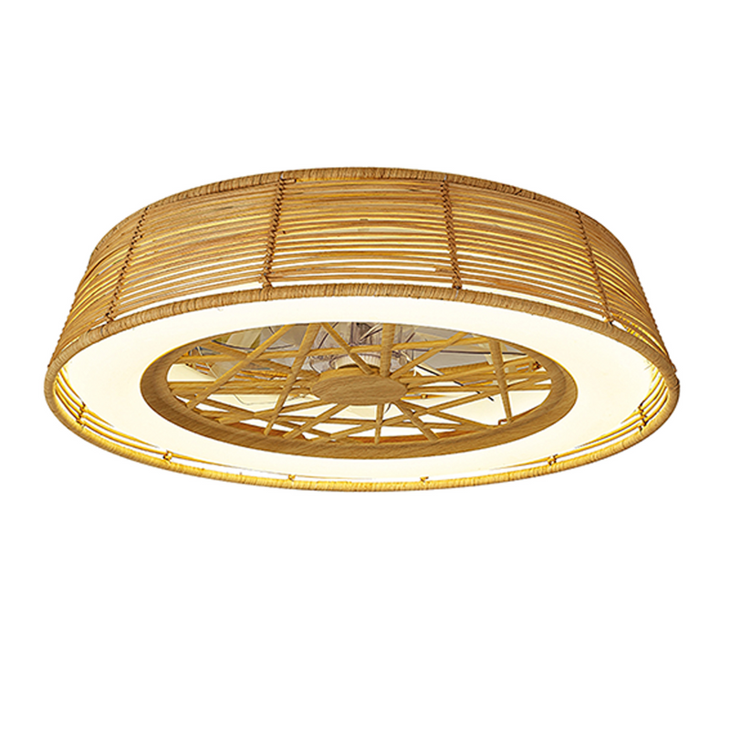 Load image into Gallery viewer, Mantra M7810 Indonesia 70W LED Dimmable Ceiling Light With Built-In 35W DC Reversible Fan, Beige Rattan, 4200lm -
