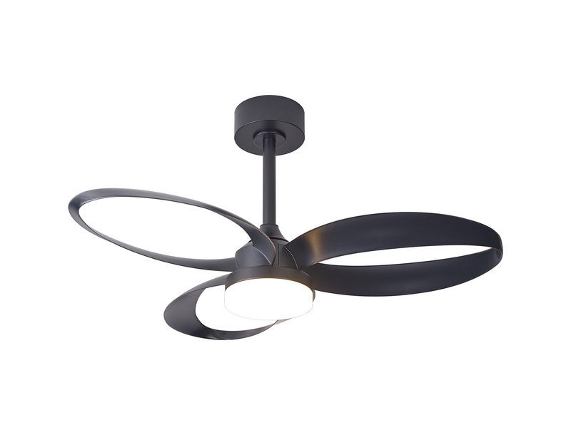 Load image into Gallery viewer, Mantra M8701 Infinity Fan 24W LED Dimmable Ceiling Light With Built-In 30W DC Reversible Fan, Remote Control 2700-5000K, 1800lm, Black -
