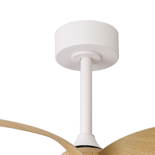 Mantra M8702 Infinity Fan 24W LED Dimmable Ceiling Light With Built-In 30W DC Reversible Fan, Remote Control 2700-5000K, 1800lm, White/Wood -