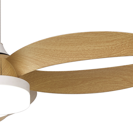 Mantra M8702 Infinity Fan 24W LED Dimmable Ceiling Light With Built-In 30W DC Reversible Fan, Remote Control 2700-5000K, 1800lm, White/Wood -