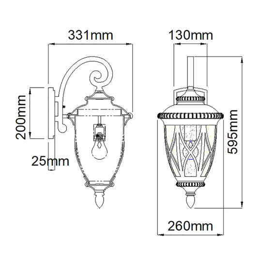 Kichler Lighting KL-ADMIRALS-COVE-L Admirals Cove 1 Light Large Wall Lantern, Textured Black -