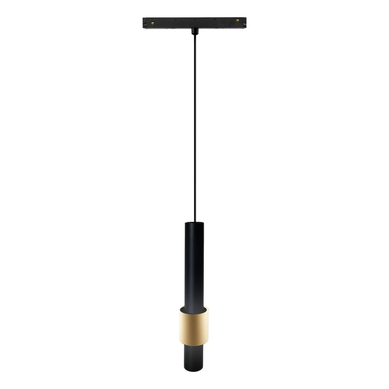 Load image into Gallery viewer, Mantra M8445 Magneto Track 200mm Tube Pendant, 7W LED, 3000K, 560lm, Black/Gold -
