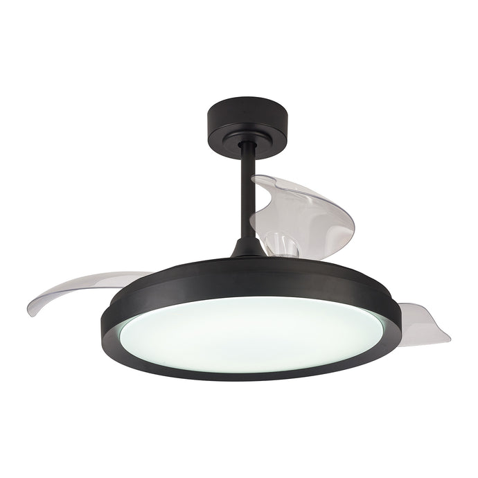 Mantra M8828 Mistral 50W LED Dimmable Ceiling Light With Built-In 30W DC Fan, 2700-5000K Remote Control, 3200lm, Black -