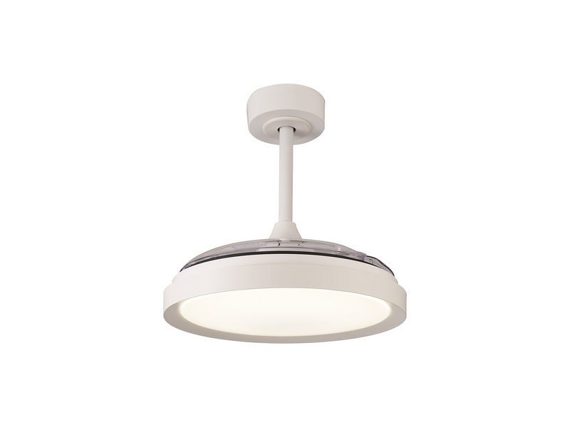 Load image into Gallery viewer, Mantra M8829 Mistral Mini 40W LED Dimmable Ceiling Light With Built-In 28W DC Fan, 2700-5000K Remote Control, 2500lm White -
