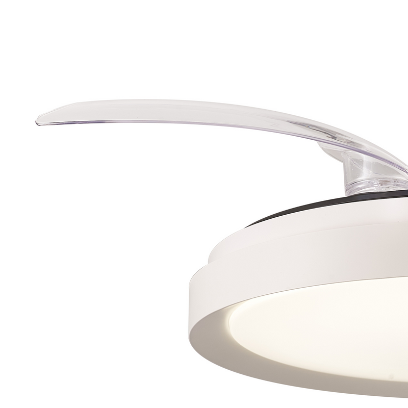 Load image into Gallery viewer, Mantra M8829 Mistral Mini 40W LED Dimmable Ceiling Light With Built-In 28W DC Fan, 2700-5000K Remote Control, 2500lm White -
