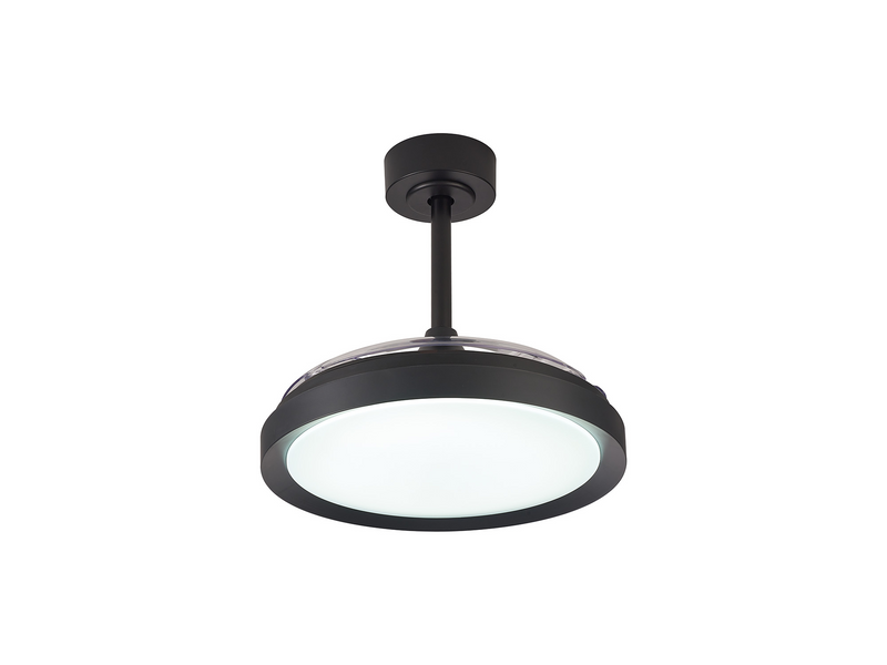 Load image into Gallery viewer, Mantra M8831 Mistral Mini 40W LED Dimmable Ceiling Light With Built-In 28W DC Fan, 2700-5000K Remote Control, 2500lm Black -
