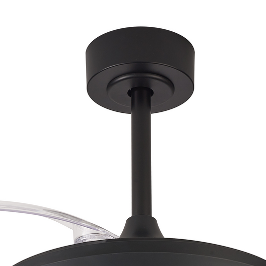Mantra M8831 Mistral Mini 40W LED Dimmable Ceiling Light With Built-In 28W DC Fan, 2700-5000K Remote Control, 2500lm Black -