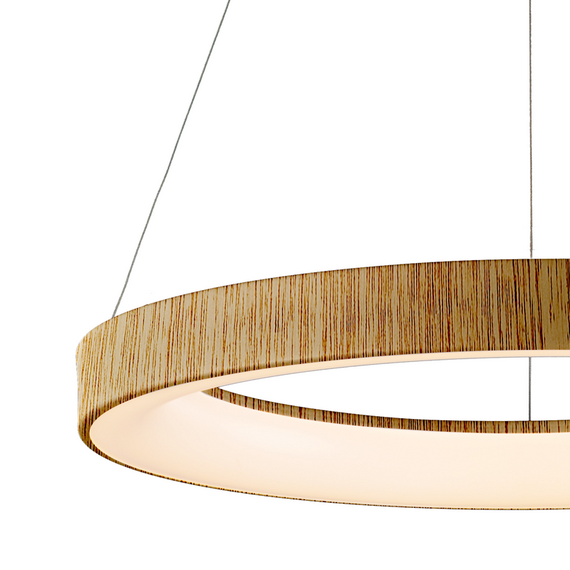 Load image into Gallery viewer, Mantra M8575 Niseko II Ring Pendant 65cm 50W LED, 2700K-5000K Tuneable, 3760lm, Remote Control &amp; APP, Wood -
