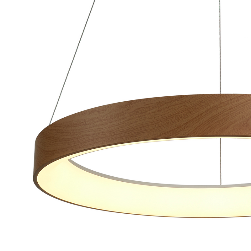 Load image into Gallery viewer, Mantra M8576 Niseko II Ring Pendant 50cm 40W LED, 2700K-5000K Tuneable, 2950lm, Remote Control &amp; APP, Wood -
