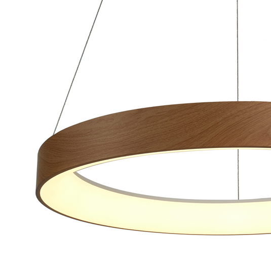 Mantra M8576 Niseko II Ring Pendant 50cm 40W LED, 2700K-5000K Tuneable, 2950lm, Remote Control & APP, Wood -