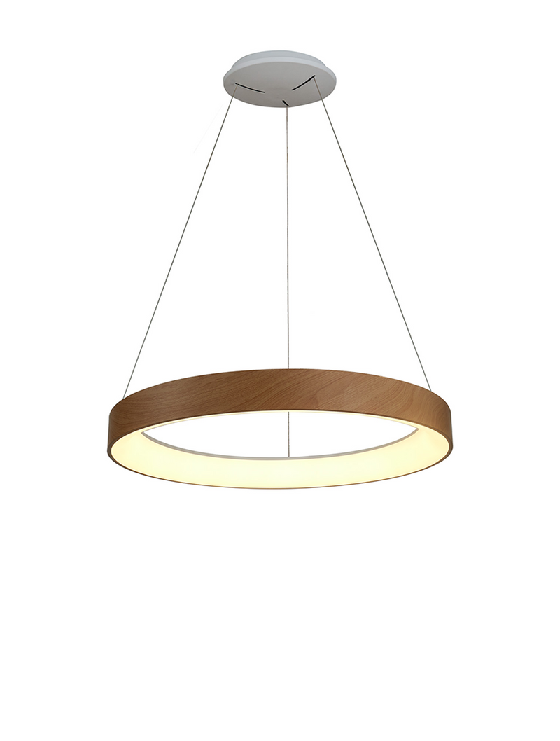 Load image into Gallery viewer, Mantra M8576 Niseko II Ring Pendant 50cm 40W LED, 2700K-5000K Tuneable, 2950lm, Remote Control &amp; APP, Wood -
