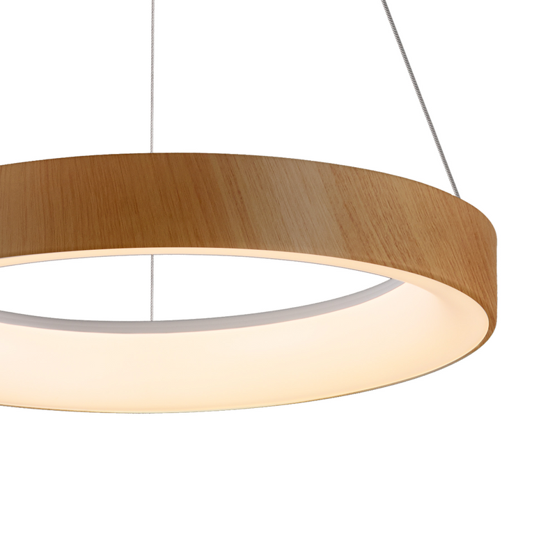 Load image into Gallery viewer, Mantra M8628 Niseko II Ring Pendant 38cm 30W LED, 2700K-5000K Tuneable, 2250lm, Remote Control &amp; APP, Wood -
