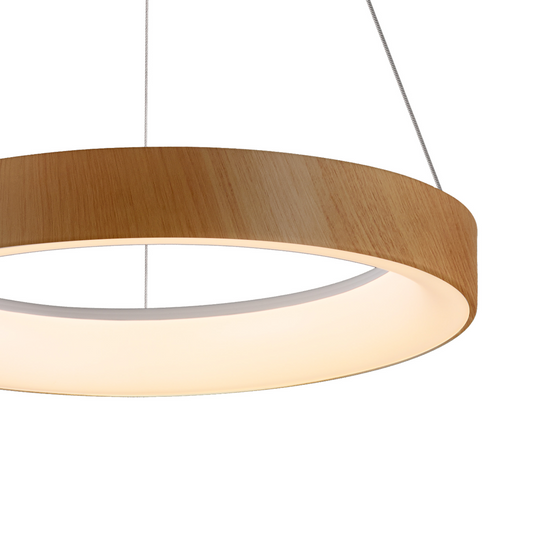 Mantra M8628 Niseko II Ring Pendant 38cm 30W LED, 2700K-5000K Tuneable, 2250lm, Remote Control & APP, Wood -