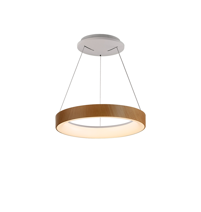 Load image into Gallery viewer, Mantra M8628 Niseko II Ring Pendant 38cm 30W LED, 2700K-5000K Tuneable, 2250lm, Remote Control &amp; APP, Wood -
