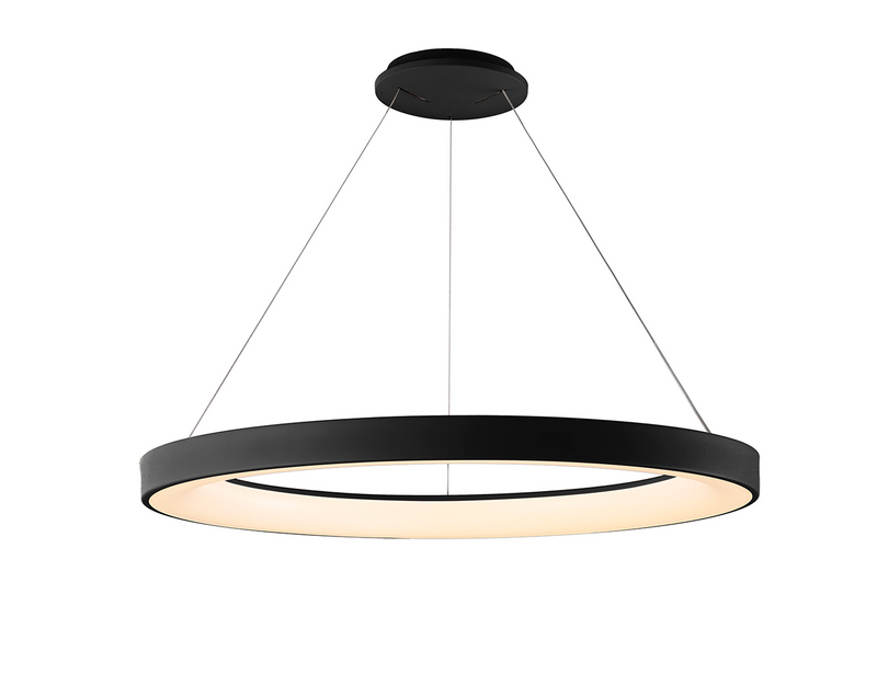 Load image into Gallery viewer, Mantra M8646 Niseko II Ring Pendant 90cm 66W LED, 2700K-5000K Tuneable, 5440lm, Remote Control, Black -
