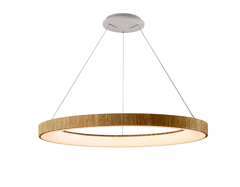 Load image into Gallery viewer, Mantra M8648 Niseko II Ring Pendant 90cm 66W LED, 2700K-5000K Tuneable, 5440lm, Remote Control, Wood -
