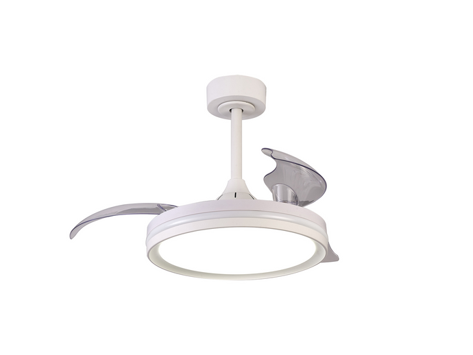 Mantra M8729 North 40W LED Dimmable White/RGB Ceiling Light With Built-In 28W DC Reversible Fan, Remote Control 3000-6500K, 2500lm, White -