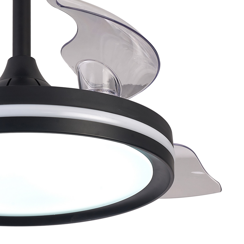 Load image into Gallery viewer, Mantra M8730 North 40W LED Dimmable White/RGB Ceiling Light With Built-In 28W DC Reversible Fan, Remote Control 3000-6500K, 2500lm, Black -
