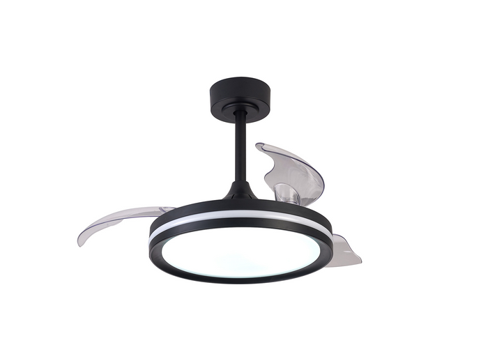 Mantra M8730 North 40W LED Dimmable White/RGB Ceiling Light With Built-In 28W DC Reversible Fan, Remote Control 3000-6500K, 2500lm, Black -
