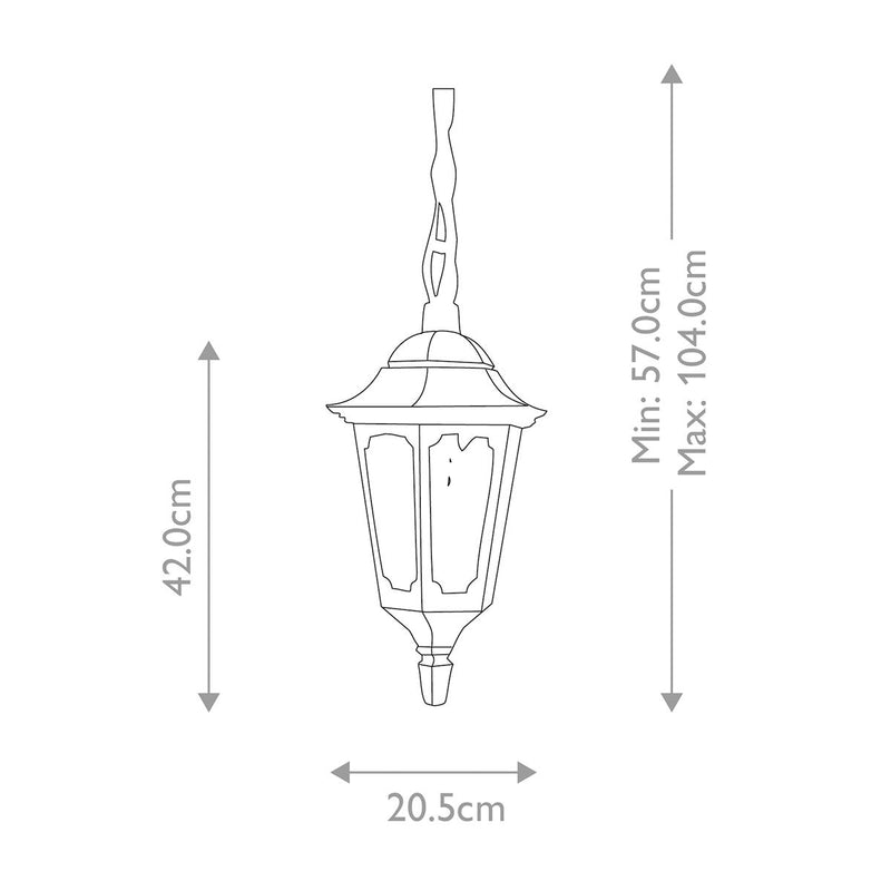 Load image into Gallery viewer, Elstead Lighting PR9-BLACK Parish 1 Light Chain Lantern Black - 59314
