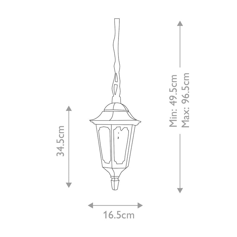 Load image into Gallery viewer, Elstead Lighting PRM9-BLACK Parish Mini 1 Light Chain Lantern Black - 59315
