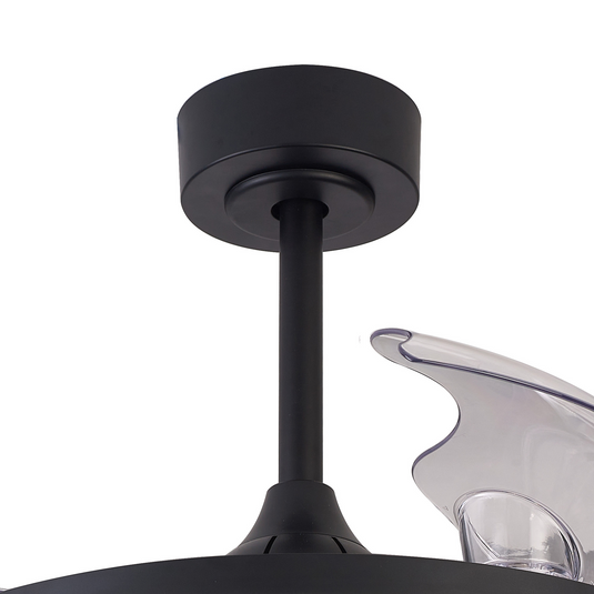 Mantra M8728 Rafaga 50W LED Dimmable White/RGB Ceiling Light With Built-In 30W DC Reversible Fan, Remote Control 3000-6500K, 3200lm, Black -