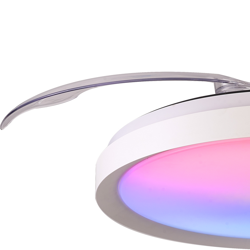 Load image into Gallery viewer, Mantra M8758 Siberia 50W LED Dimmable White/RGB Ceiling Light With Built-In 30W DC Fan, 3000-6500K Remote Control, 3200lm, White -
