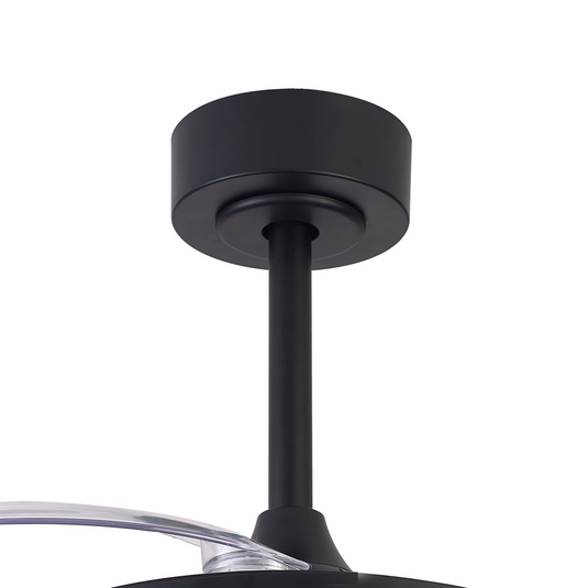 Mantra M8761 Siberia Mini 40W LED Dimmable White/RGB Ceiling Light With Built-In 28W DC Fan, 3000-6500K Remote Control, 2500lm, Black -