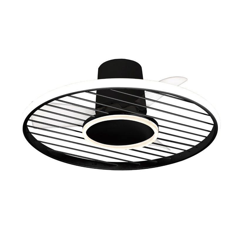 Load image into Gallery viewer, Mantra Soho M8721 45W LED Dimmable Ceiling Light With Built-In 30W DC Fan, 2700-5000K Remote Control, 3150lm, Black -
