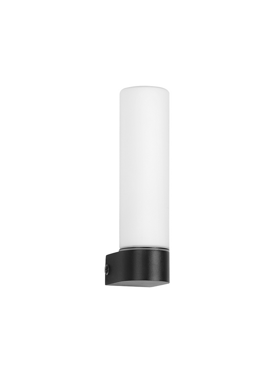 Deco D0642 Tasso IP44 1 Light E14 Wall Lamp Satin Black With Opal