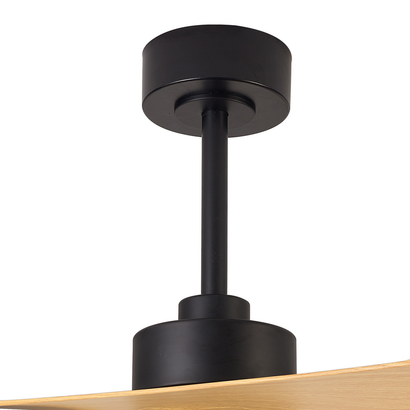 Load image into Gallery viewer, Mantra M8716 Thai 30W LED Dimmable Ceiling Light With Built-In 35W DC Fan, 2700-5000K Remote Control, 2400lm, Black/Wood -
