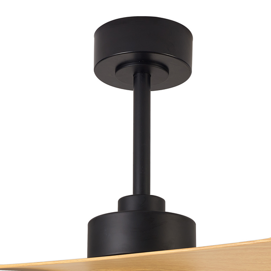Mantra M8716 Thai 30W LED Dimmable Ceiling Light With Built-In 35W DC Fan, 2700-5000K Remote Control, 2400lm, Black/Wood -