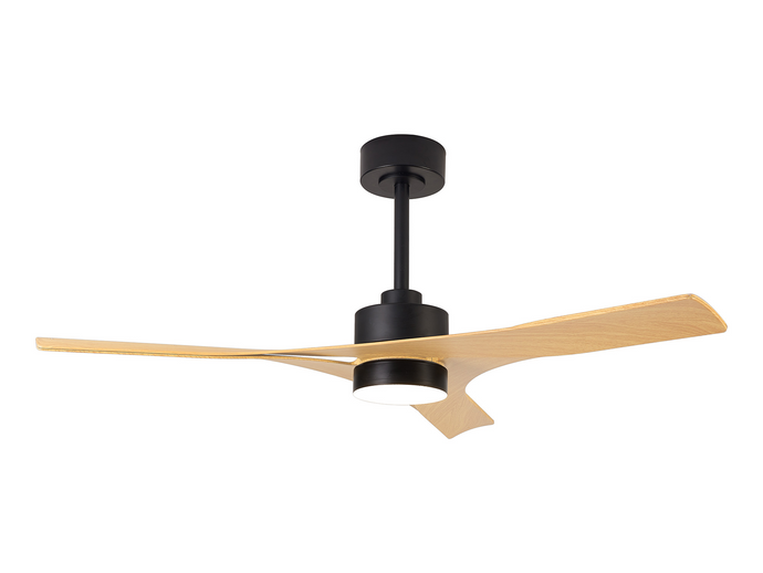 Mantra M8716 Thai 30W LED Dimmable Ceiling Light With Built-In 35W DC Fan, 2700-5000K Remote Control, 2400lm, Black/Wood -
