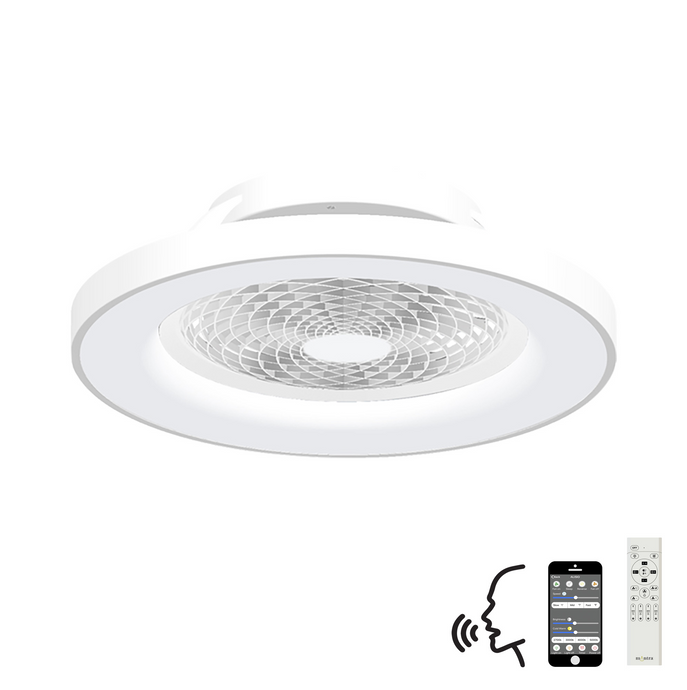 Mantra M7123 Tibet 70W LED Dimmable Ceiling Light With 35W DC Reversible Fan,Remote, APP & Alexa/Google Voice, 3900lm, White -