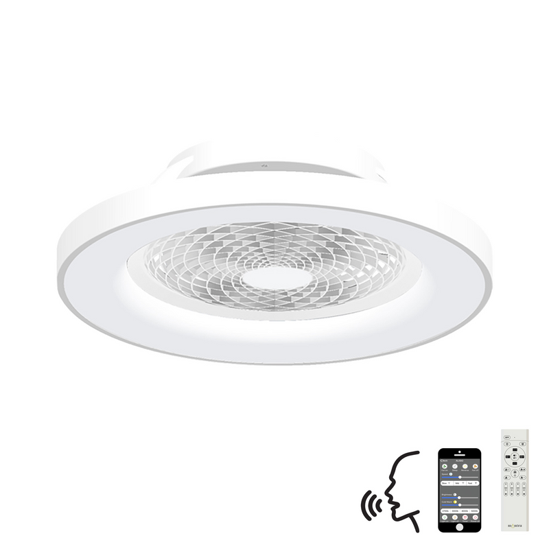 Load image into Gallery viewer, Mantra M7123 Tibet 70W LED Dimmable Ceiling Light With 35W DC Reversible Fan,Remote, APP &amp; Alexa/Google Voice, 3900lm, White -
