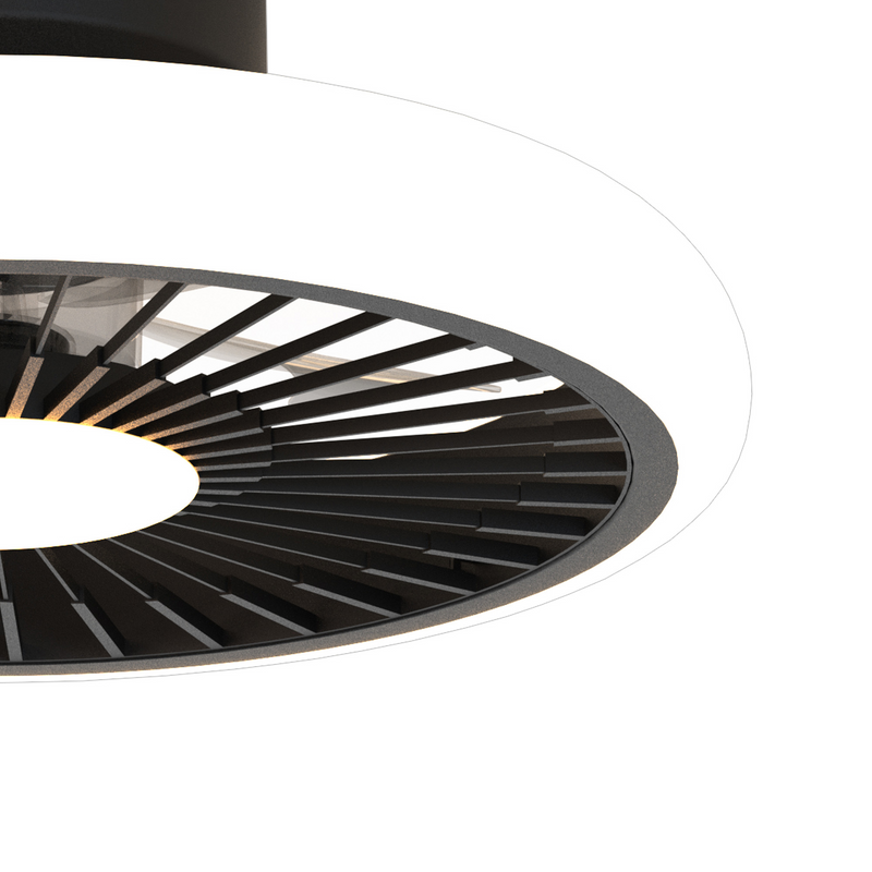 Load image into Gallery viewer, Mantra M8232 Turbo 55W LED Dimmable Ceiling Light With Built-In 30W DC Reversible Fan, Black, 4100lm -
