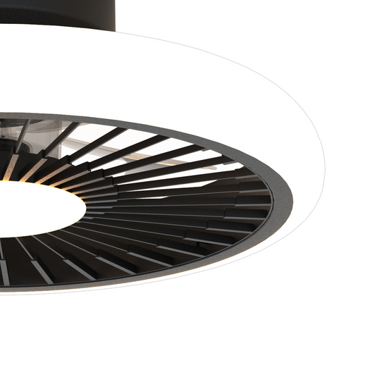 Mantra M8232 Turbo 55W LED Dimmable Ceiling Light With Built-In 30W DC Reversible Fan, Black, 4100lm -