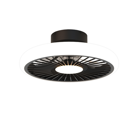 Mantra M8232 Turbo 55W LED Dimmable Ceiling Light With Built-In 30W DC Reversible Fan, Black, 4100lm -
