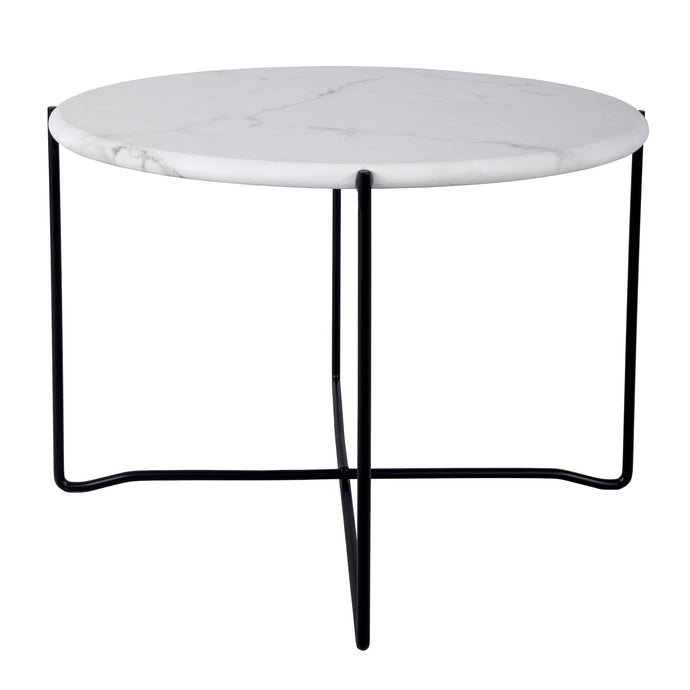 Dar Lighting 001AZZ001 Azzate Round Coffee Table White Marble Effect - 37049