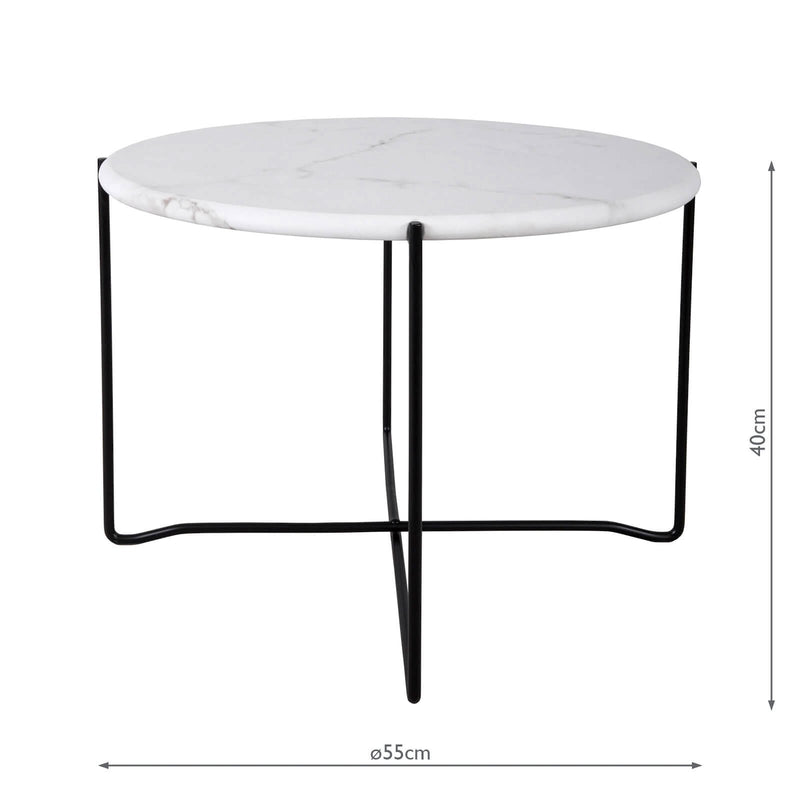 Load image into Gallery viewer, Dar Lighting 001AZZ001 Azzate Round Coffee Table White Marble Effect - 37049
