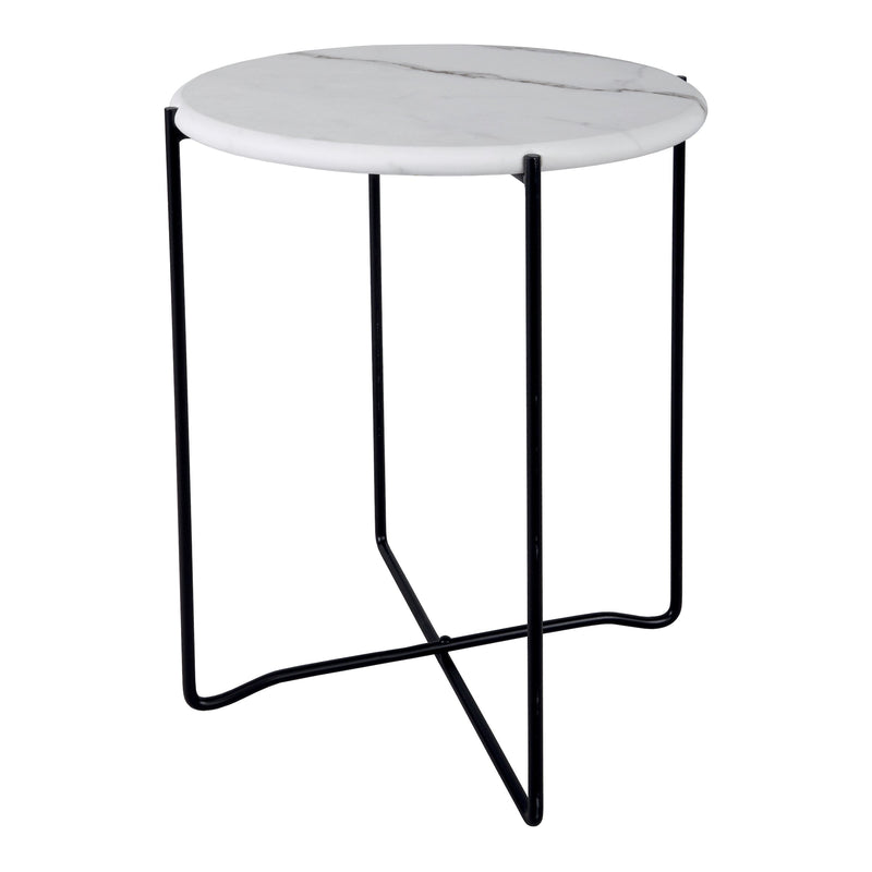 Load image into Gallery viewer, Dar Lighting 001AZZ002 Azzate Round Rolled Edge Side Table White Marble Effect - 37050
