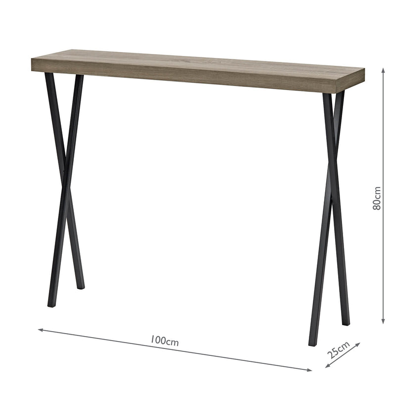 Load image into Gallery viewer, Dar Lighting 001DAT002 Data Console Table Oak Style Effect - 21539
