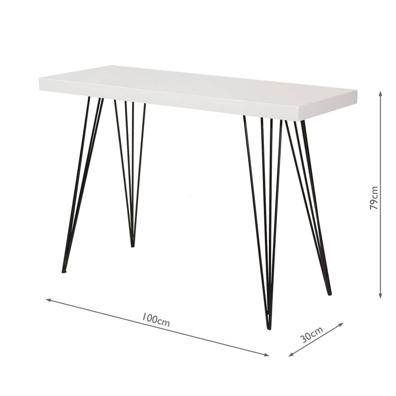 Load image into Gallery viewer, Dar Lighting 001LEL001 Leland Console Table Gloss White Top - 37062
