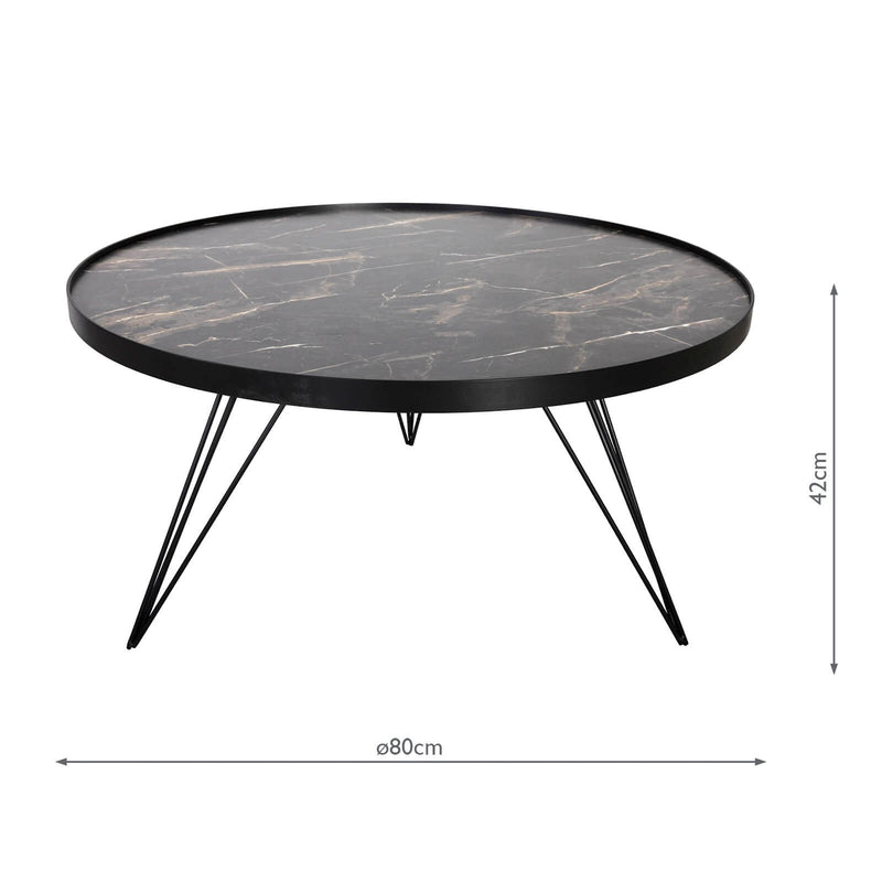 Load image into Gallery viewer, Dar Lighting 001RAU001 Rauma Round Coffee Table Dark Grey Stone Effect - 37064

