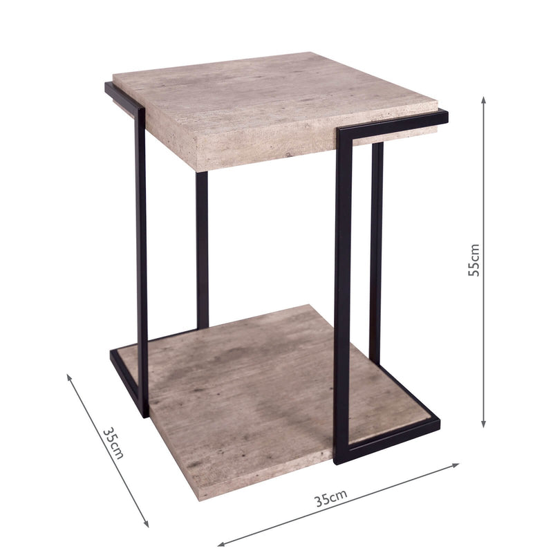 Load image into Gallery viewer, Dar Lighting 001ROY002 Royan Square Table Concrete Effect - 37069
