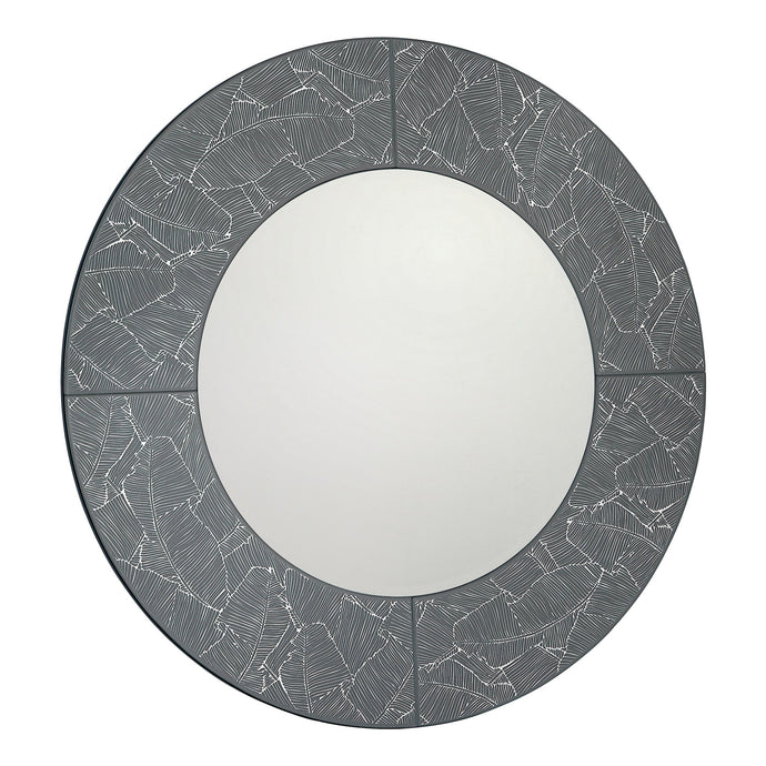 Dar Lighting 002ATR80 Atrani Round Grey With Silver Leaf Mirror 80cm - 37075