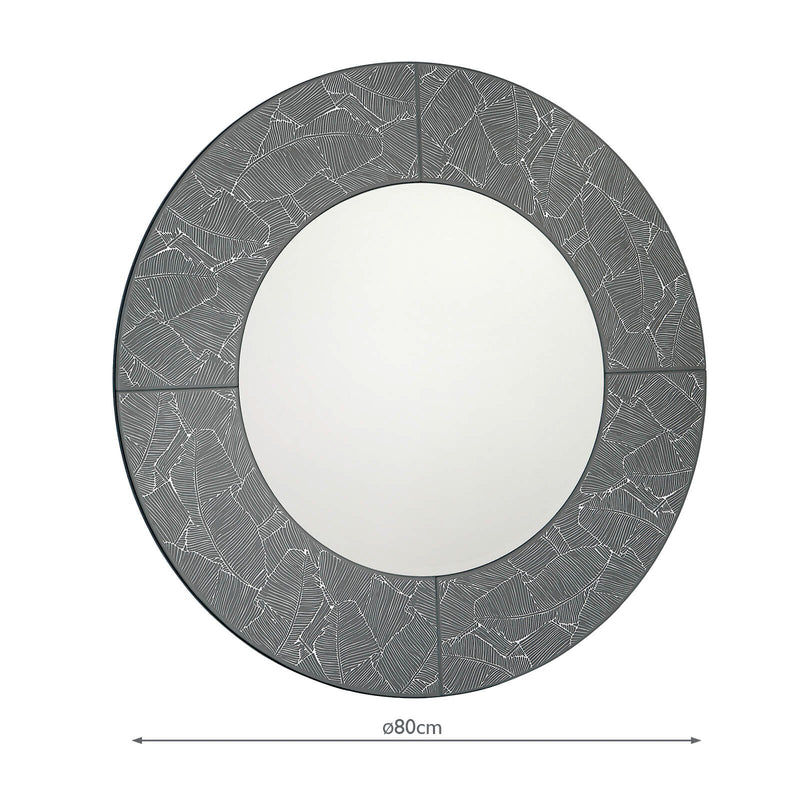 Load image into Gallery viewer, Dar Lighting 002ATR80 Atrani Round Grey With Silver Leaf Mirror 80cm - 37075
