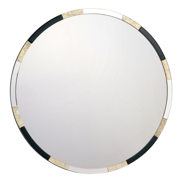 Dar Lighting 002GAD80 Gadany Round Gold Leaf And Black Glass Mirror 80cm - 37079