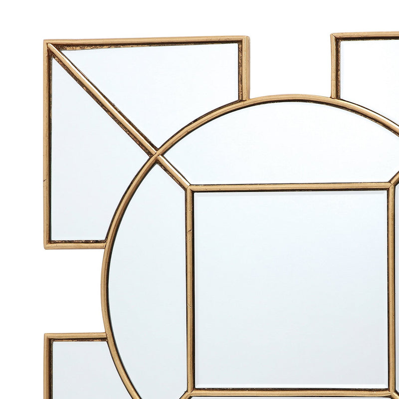 Load image into Gallery viewer, Dar Lighting 002LYS60 Lyshia Square Mirror With Gold Foil Detail 60cm - 25019
